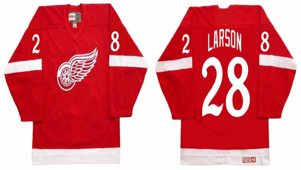 2019 Men Detroit Red Wings #28 Larson Red CCM NHL jerseys->detroit red wings->NHL Jersey
